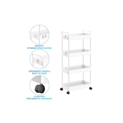 HOME USE HUH-0163 Τρόλεϊ Κουζίνας Πλαστικό White